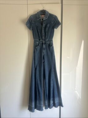 Show Me Your MuMu Indigo Denim Wide Leg Jumpsuit